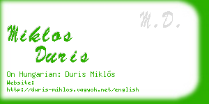 miklos duris business card